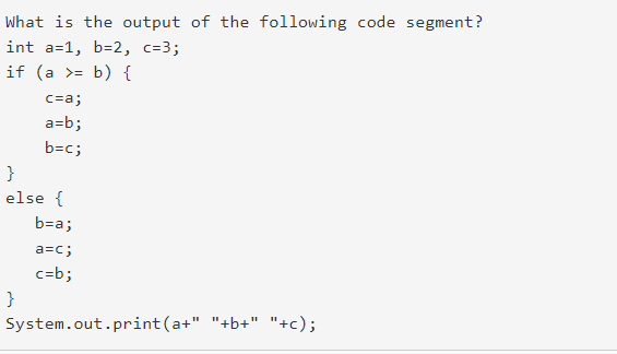 Solved What Is The Output Of The Following Code Segment Chegg Com