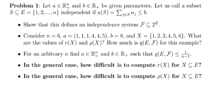 Problem 1 Let A E R And Be R Be Given Parameters Chegg Com