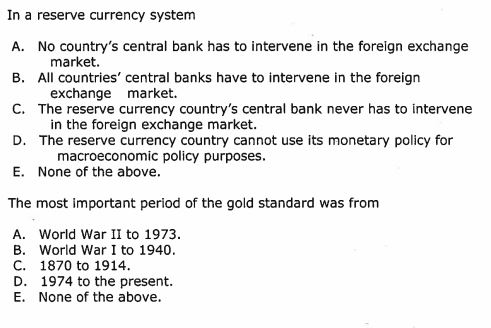 In A Reserve Currency System A No Country S Centr Chegg Com - 