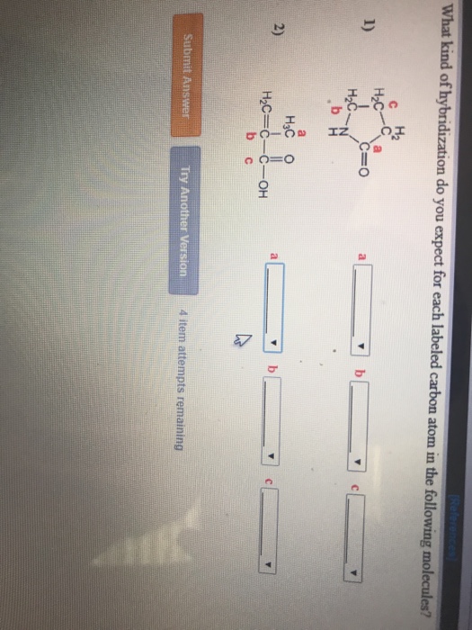 Solved What Kind Of Hybridization On Do You Expect For Ea