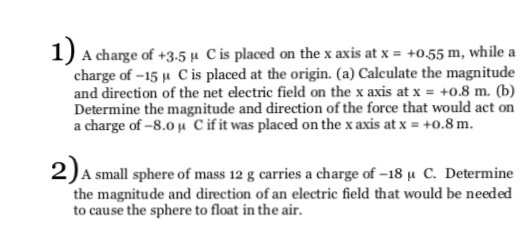 Solved A Change Of 3 5 M C Is Placed On The X Axis A Chegg Com