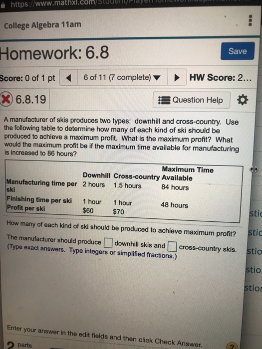 Solved Https://Www.mathxl.com/Stuaenyplayelrion College | Chegg.com