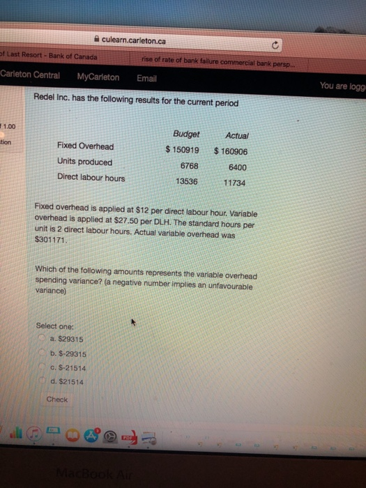 Solved Culearn Carleton Ca Of Last Resort Bank Of Canada