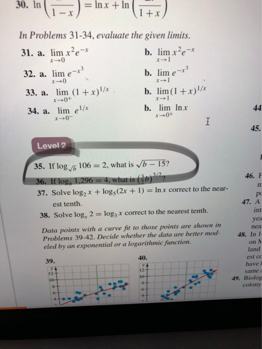 Solved 30 Ininx In 1 X In Problems 31 34 Evaluate T Chegg Com