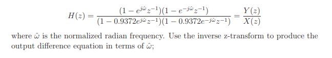 Solved Y Z 1 E 1 E Z 1 H Z 1 0 9372ejz 1 0 9 Chegg Com