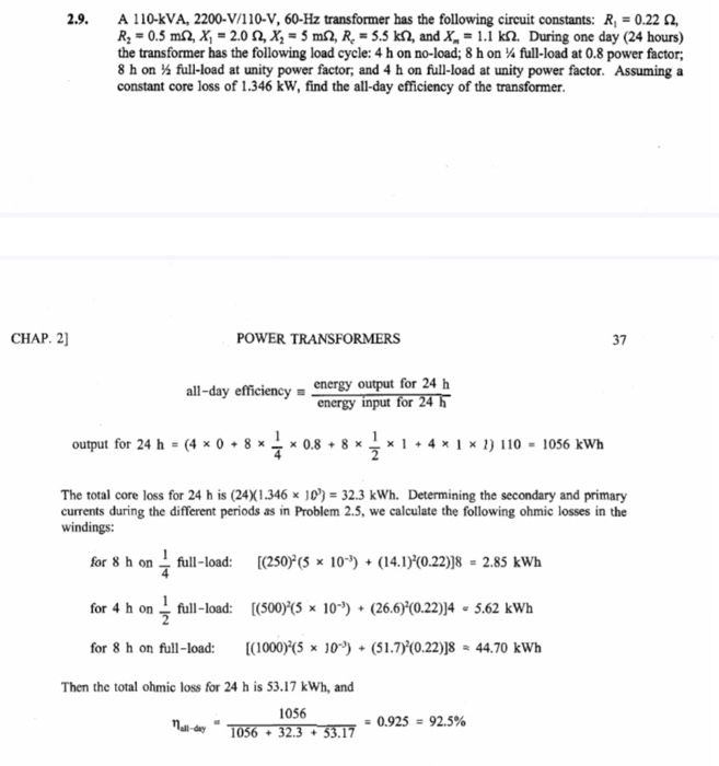 Solved 2 9 A 110 Kva 20 V 110 V 60 H R 0 5 Ms2 X Chegg Com