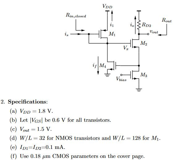 Solved N Closed Rout Td2 Voul Mi 3 Vbias 2 Specification