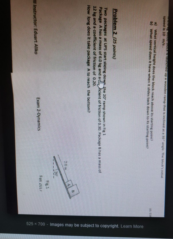 Solved A What Verticat Height Does The Bieck Reach Above Chegg Com