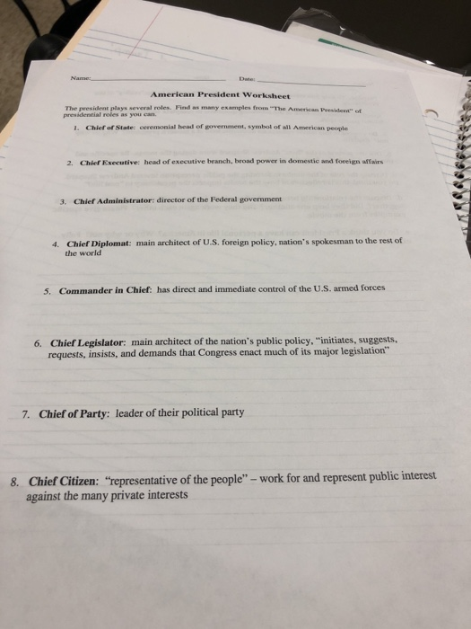 31 The Roles Of The President Worksheet Answers ...