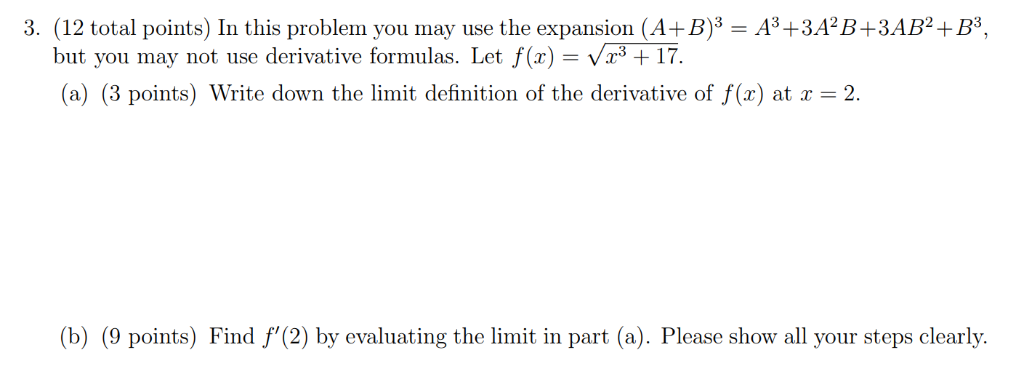 Solved 3 12 Total Points In This Problem You May Use T Chegg Com