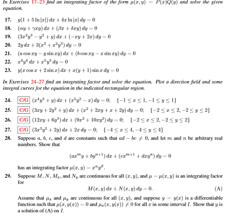 Solved In Exercises 17 23 Find An Integrating Factor Of T Chegg Com