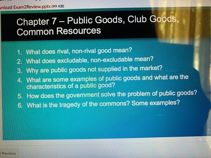 Solved Public Goods Club Goods Common Resourcethis Is My Chegg Com