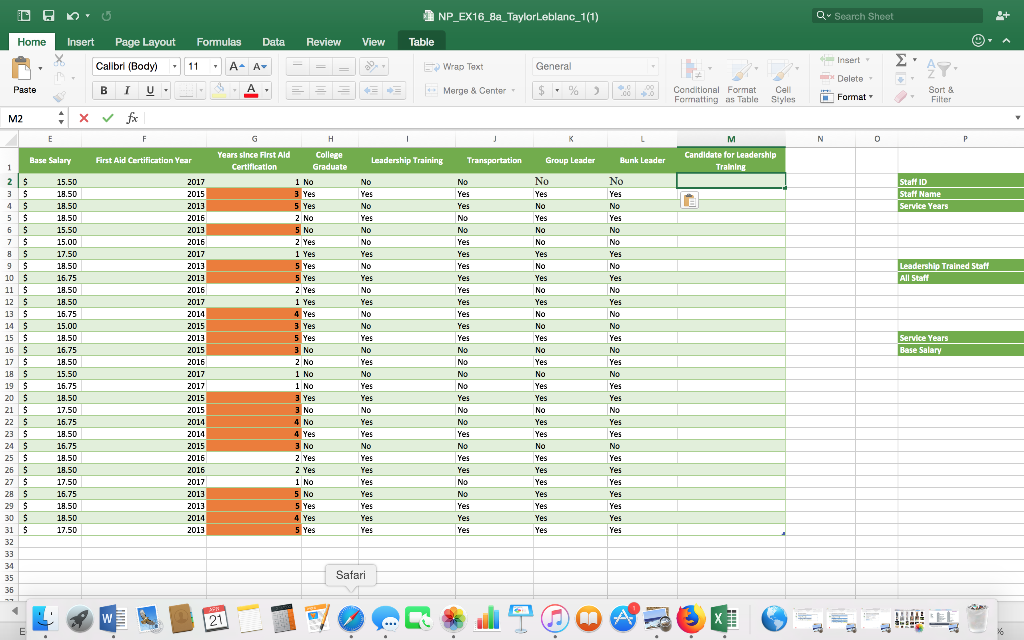 NP_EX16_8a_TaylorLeblanc_1(1) Q Search Sheet Home Insert Page Layout FormulasData Review View Table Insert Delete Wrao Text C