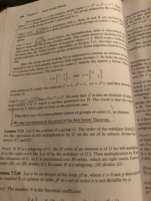 Solved Section Theorew 7 72 First Sylow Theorem A P Cont Chegg Com