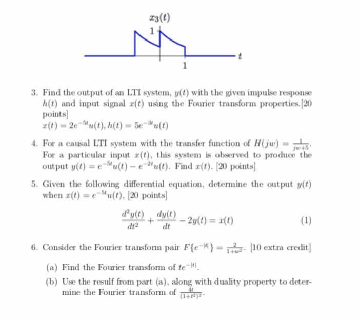 Solved 1 Find The Fourier Transform For The Following Si Chegg Com