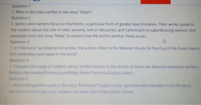 What Is The Main Conflict In The Story Nilda Some Chegg 