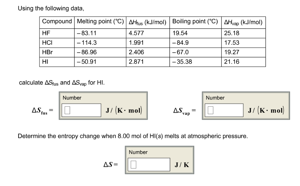 Solved Using The Following Data Compound Melting Chegg Com