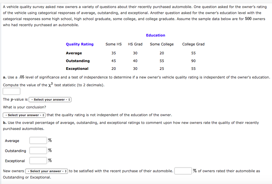 Solved Part A Select Your Answer Under What Is Conc A Vehicle Quality Survey Asked New Owners Variety Of Questions About Their Recently Purchased Automobile