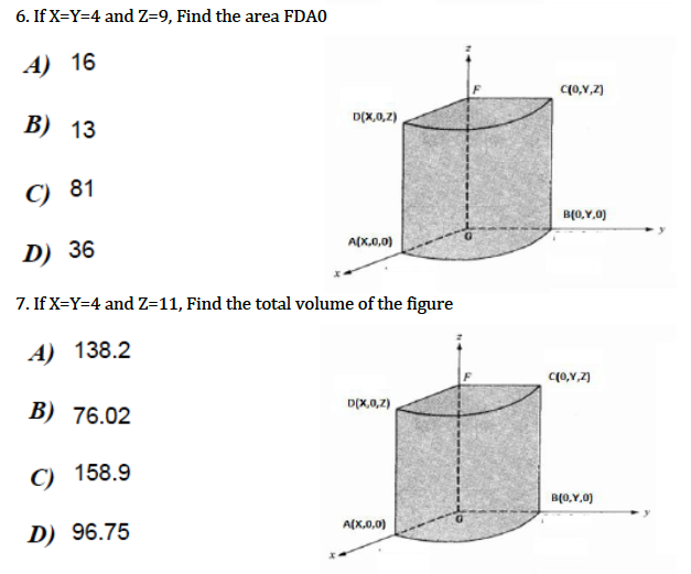 Solved 2 Ifx Y 3 And Z 8 Find The Area Fcd A 6 008 B Chegg Com