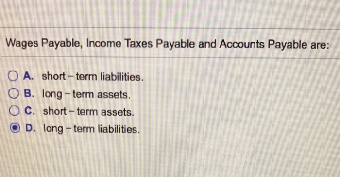 Solved: Wages Payable, Income Taxes Payable And Accounts P ...