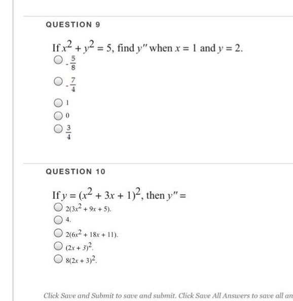 Solved If X 2 Y 2 Find Y When X 1 And Y 2 5 8 7 4 Chegg Com