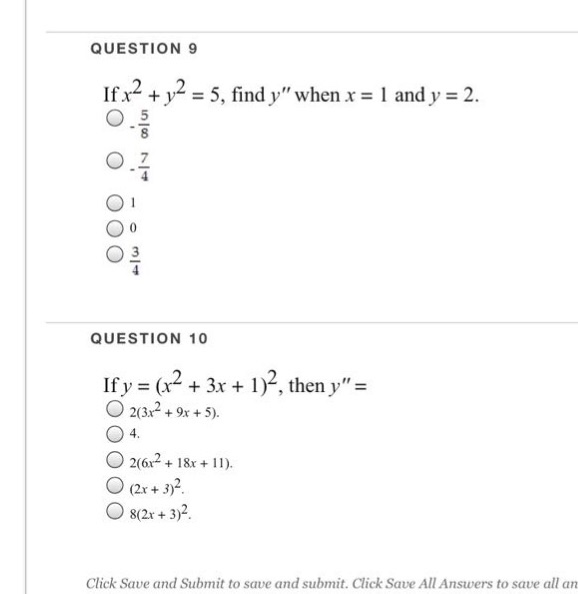 If X 2 Y 2 Find Y When X 1 And Y 2 5 8 7 4 Chegg Com