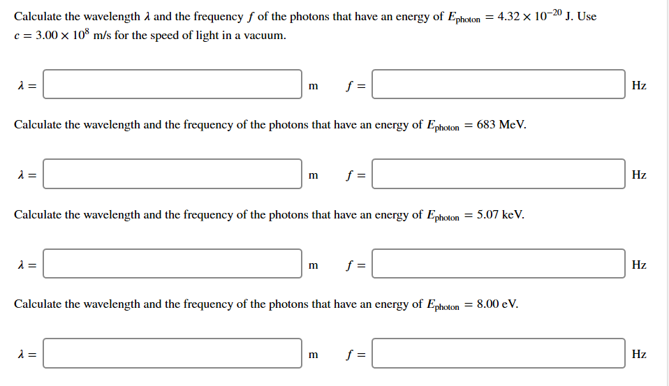 Solved Calculate The Wavelength A And The Frequency F Of Chegg Com