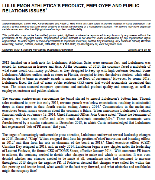 lululemon athletica investor relations