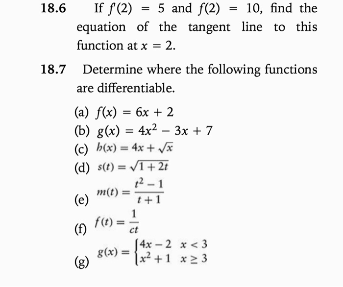 Solved 18 6 If F 2 5 And F 2 10 Find The Equation Of T Chegg Com