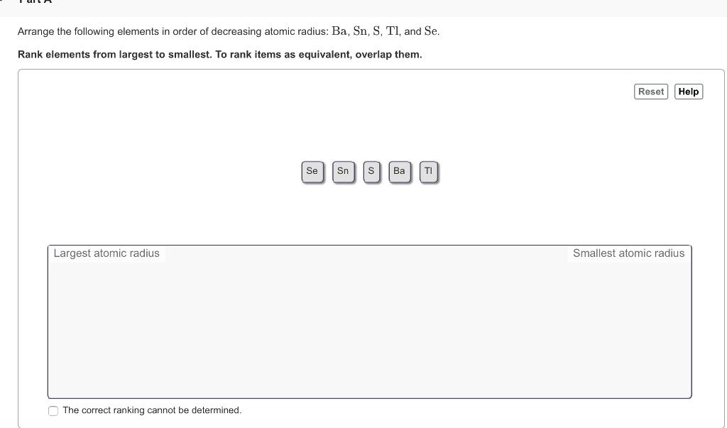 Solved Arrange The Following Elements In Order Of Decreas