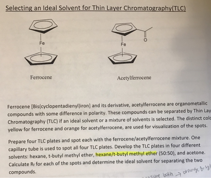 ️ Rf value of ferrocene. Solved In TLC Analysis Of