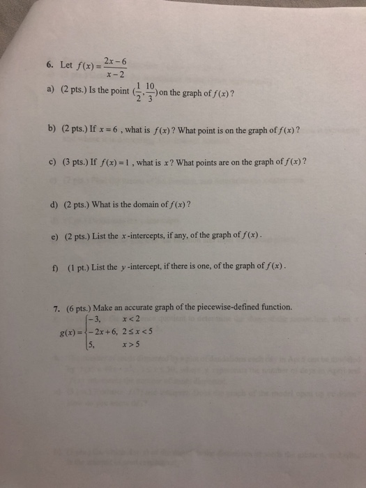 Solved 6 Let F X 2x 6 A E Pts Is The Point0 O The Grup Chegg Com