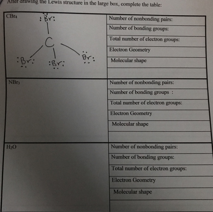 Solved  Ater Drawing The Lewis Structure In The Large Box