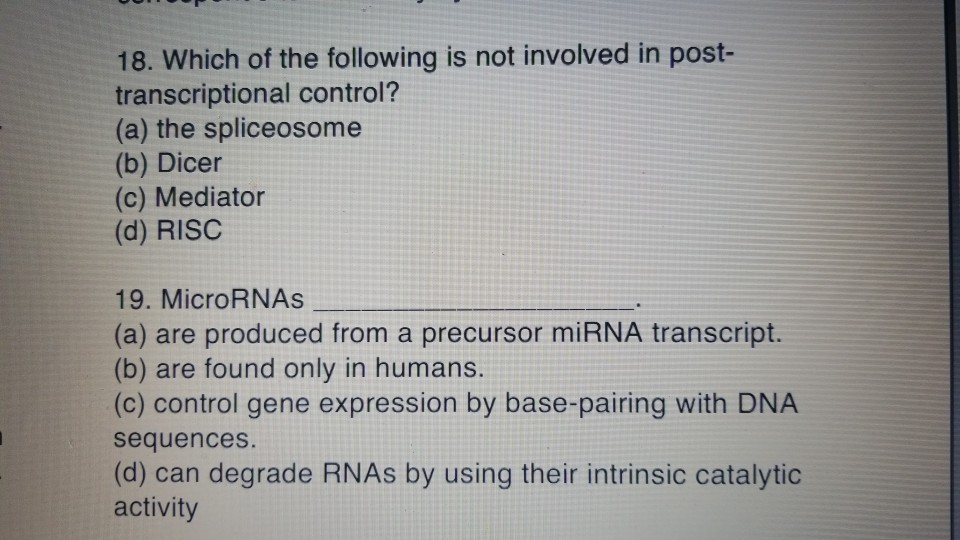 Solved 18. Which Of The Following Is Not Involved In Post- | Chegg.com Solved 18. Which Of The Following Is Not Involved In Post- | Chegg.com