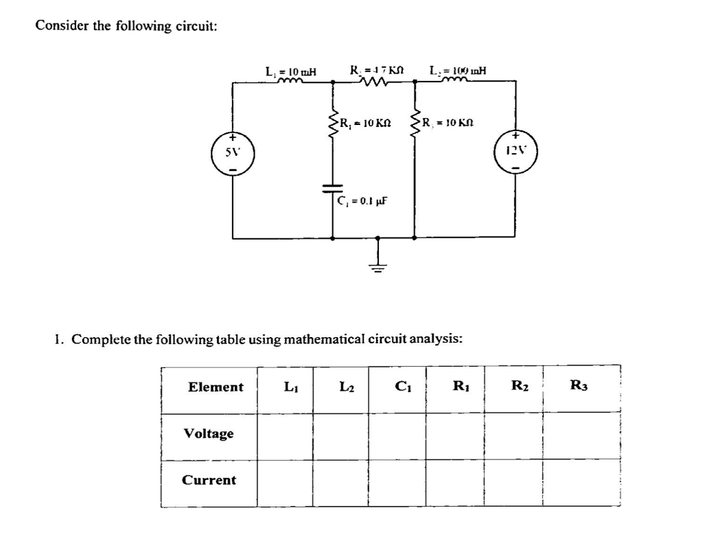 Solved Consider The Following Circuit 5v 13 I Complet Chegg Com