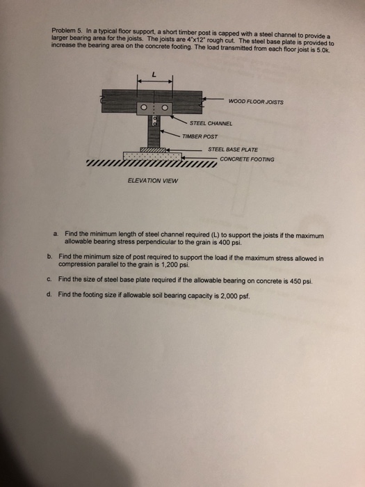 Solved Problem 5 In A Typical Floor Support A Short Tim