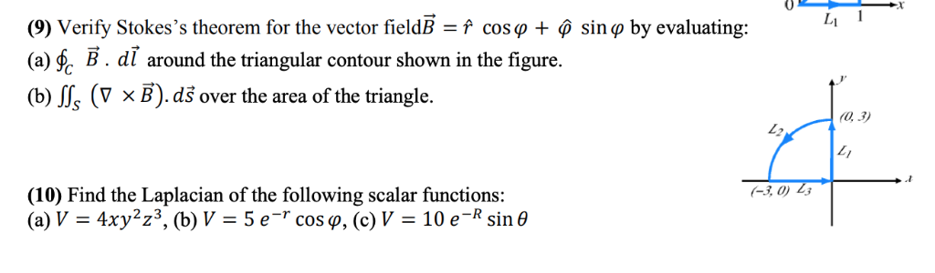 Solved 0 L1 9 Verify Stokes S Theorem For The Vector Fi Chegg Com