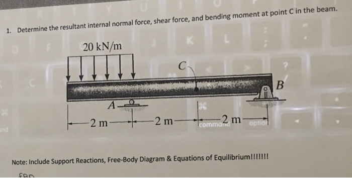 Solved Determine The Resultant Internal Normal Force Shear Chegg Com