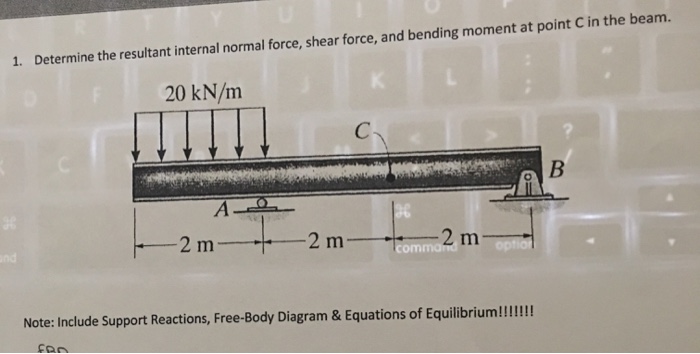 Solved Determine The Resultant Internal Normal Force Shear Chegg Com