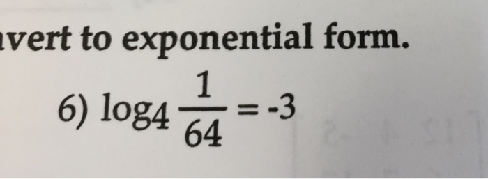 Solved Log 4 1 64 3 Chegg Com