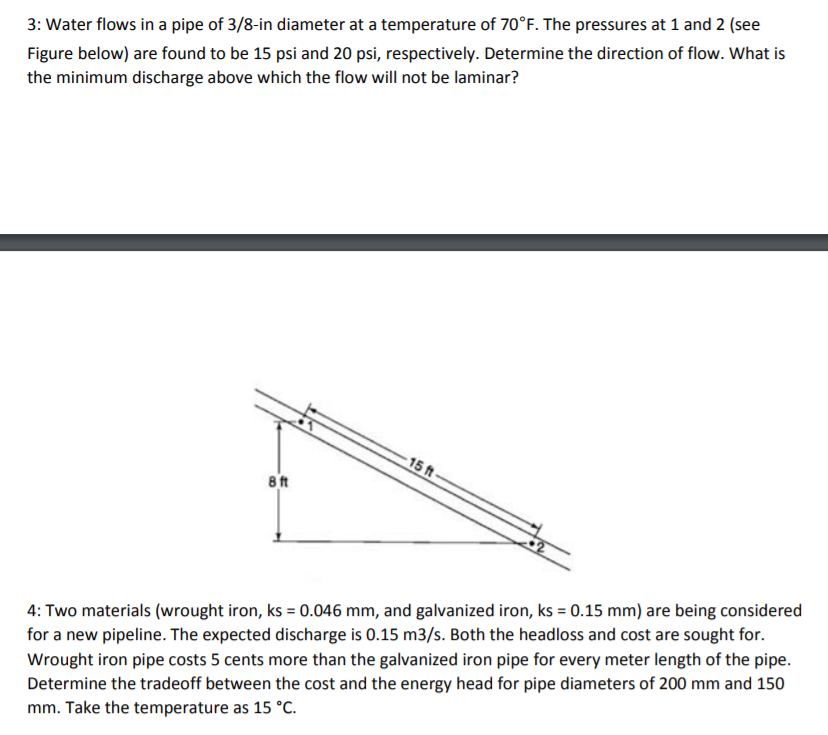 Solved a water discharge of 8 m^3/s is to flow through this