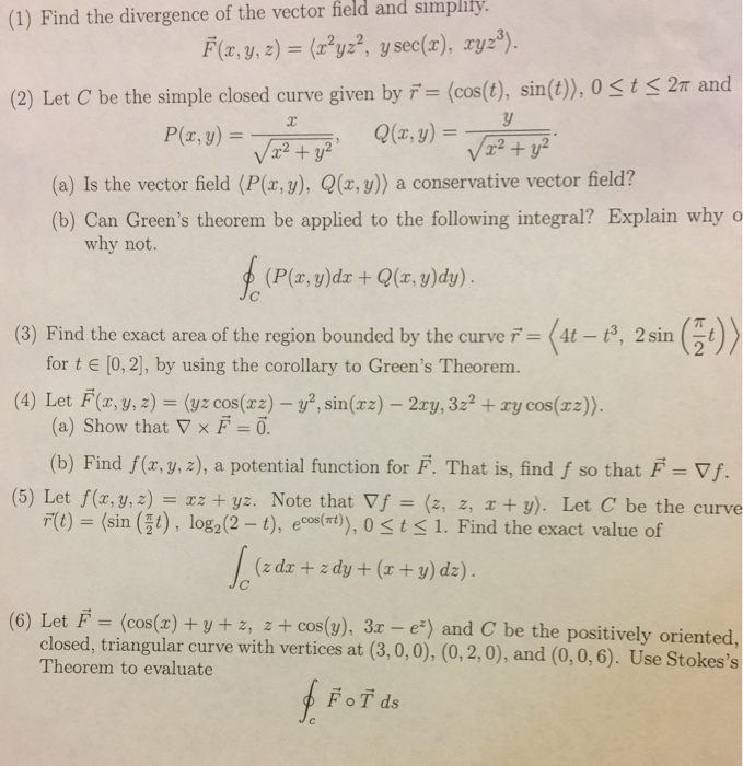 Solved Find The Divergence Of The Vector Field And Simpht Chegg Com