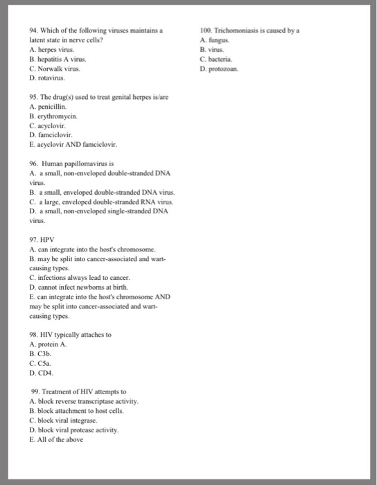 Solved 70 Which Is True Of The Poliomyelitis Virus A N Chegg Com