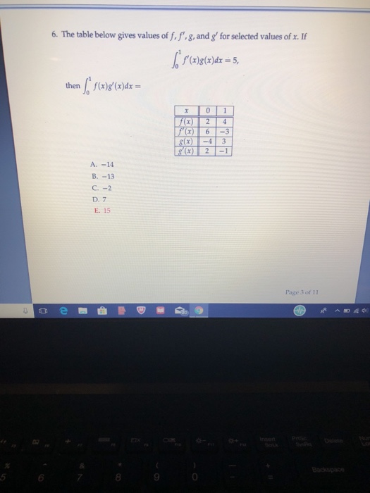 Solved 6 The Table Below Gives Values Of F F G And G Chegg Com