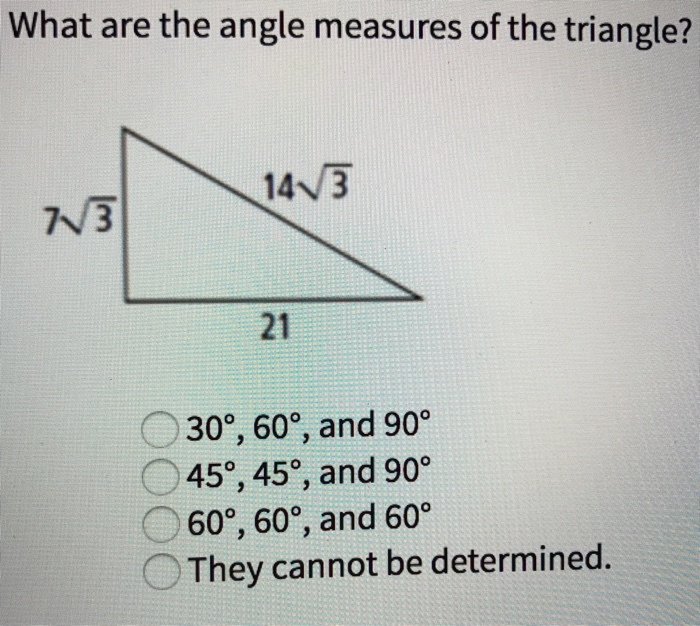Solved What Are The Angle Measures Of The Triangle 30 Chegg Com