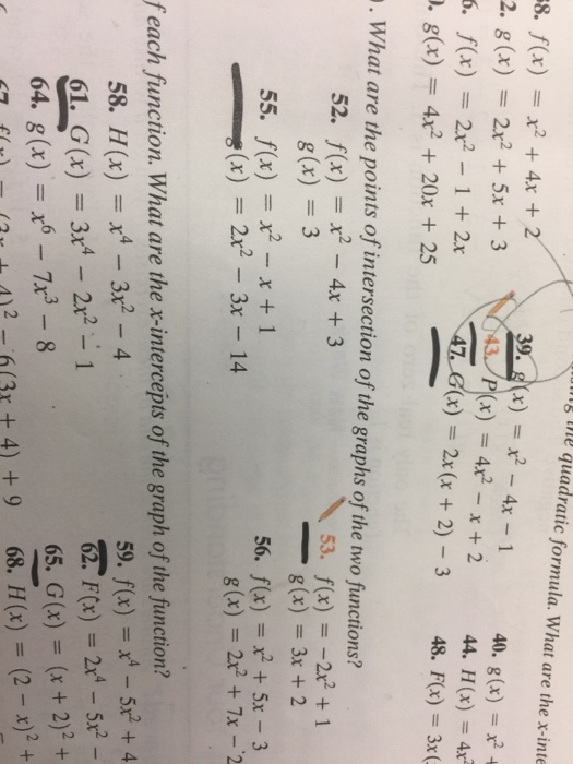 Solved 53 And 55 Solve F X G X What Are The Points Chegg Com