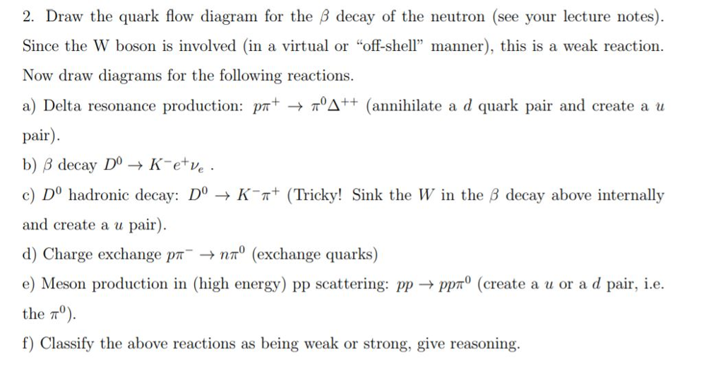 2 Draw The Quark Flow Diagram For The B Decay Of Chegg Com