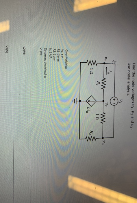 Find The Node Voltages V1 V2 And V3 Use Nodal Chegg 