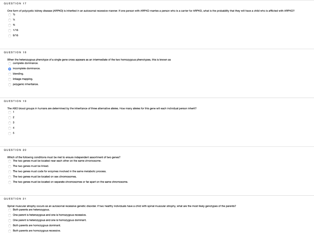 Solved QUESTION 17 One form of polycystic kidney disease | Chegg.com