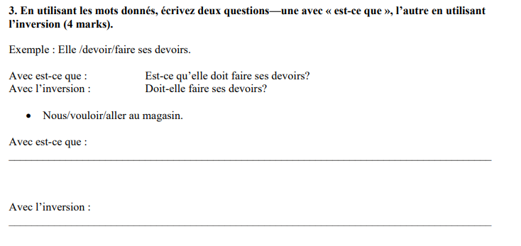 3 En Utilisant Les Mots Donnes Ecrivez Deux Chegg Com